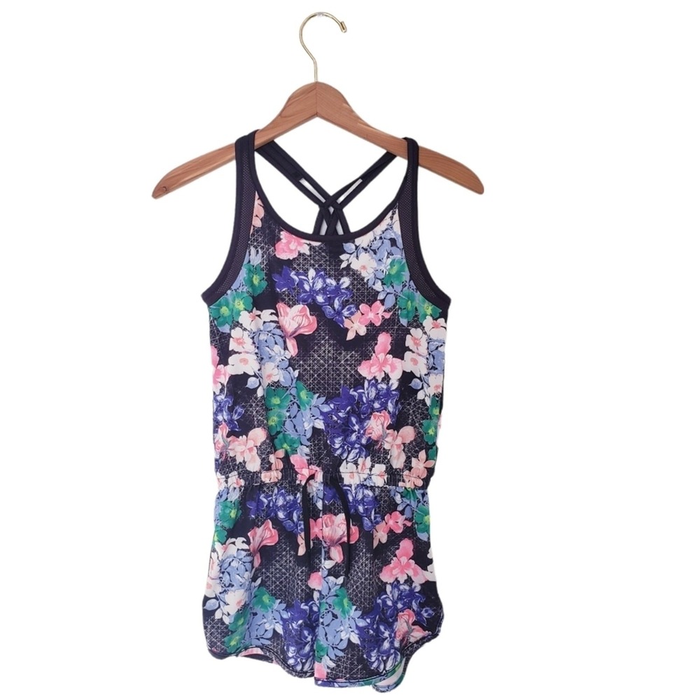 Ideology Girls Floral Athletic Racerback Romper Jumpsuit Size L Activewear‎ Play